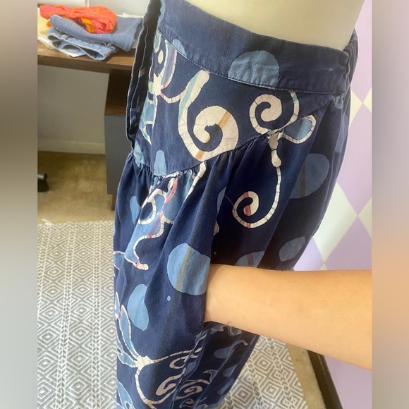 Vintage 80s Maxi Skirt 100% COTTON WITH POCKETS - Picture 7 of 13